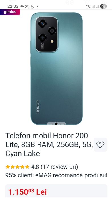 Honor 200 Lite 256 GB - 5G