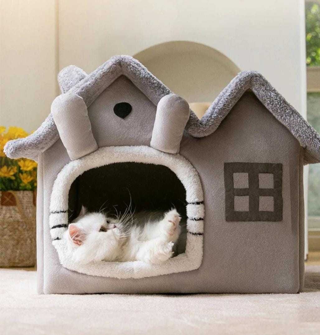 Домик для кошек и собак "Серый заяц двойной"