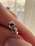 Vand Cercel Diamant Negru suport argint Nou