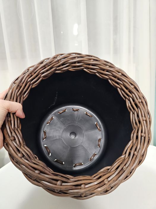 Ghiveci împletit din ratan sintetic, Handmade, volum 12 l