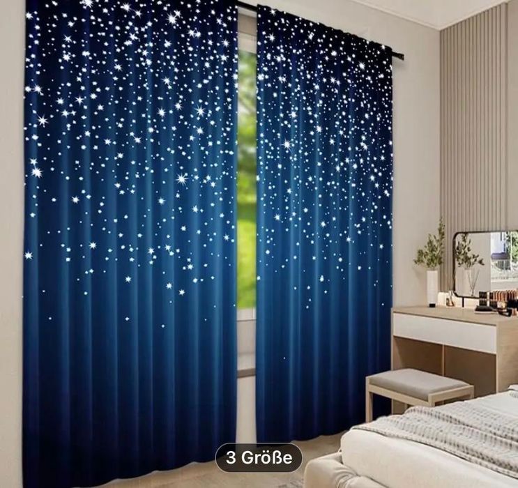 Perdea+ draperii( 2 ) model stele, NOI