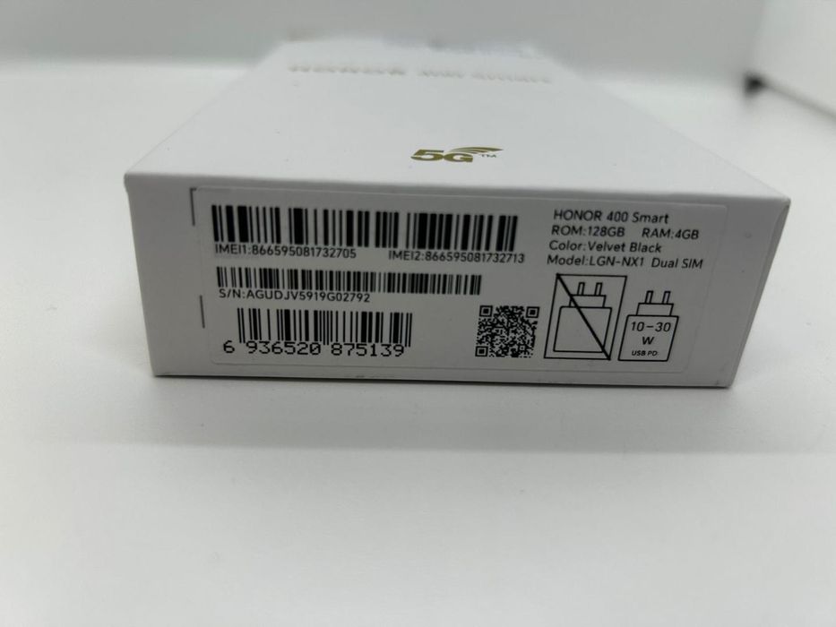 Honor 400 Smart, 5G, Dual SIM, 128GB, 4GB RAM, Black SIGILAT -P-