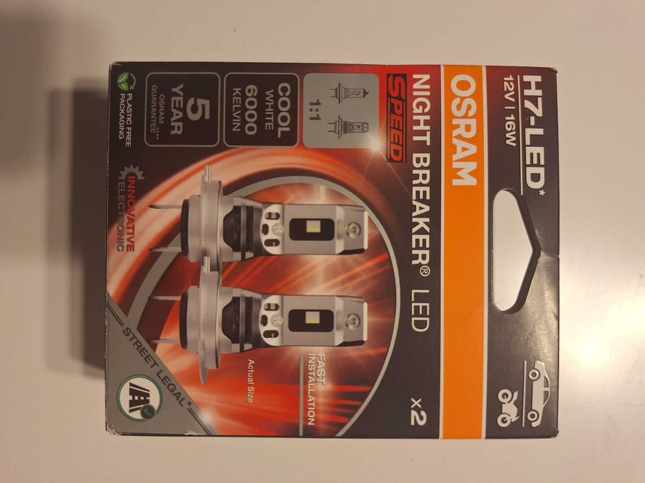 Set 2 Becuri Led H7 Osram Speed Night Breaker Led +330% Omologate RAR