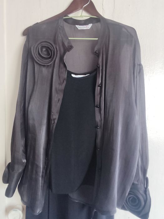 Нарядная чёрная блуза + топ.