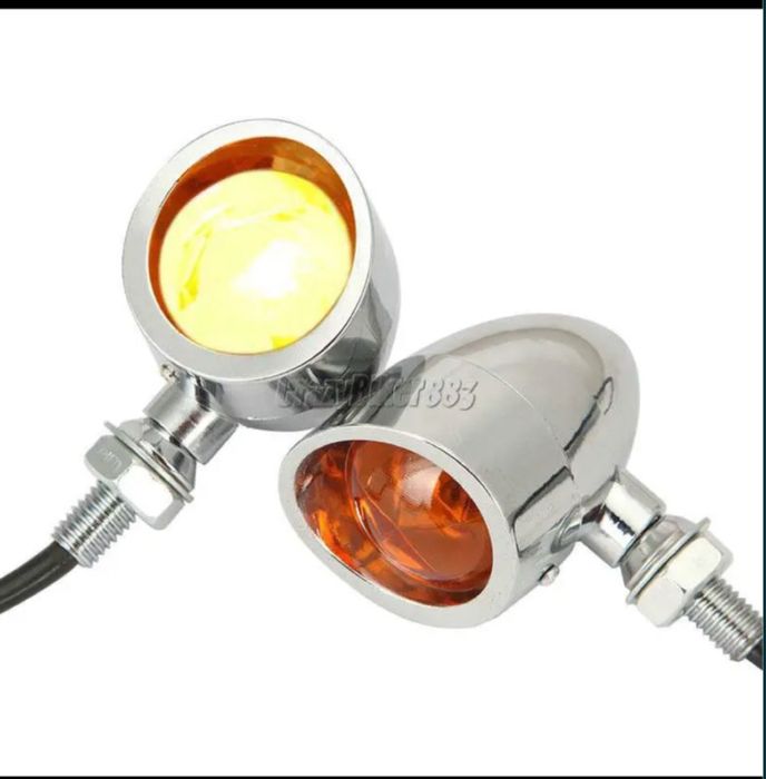 Semnalizari moto cromate full metal chopper bobber cruiser touring etc