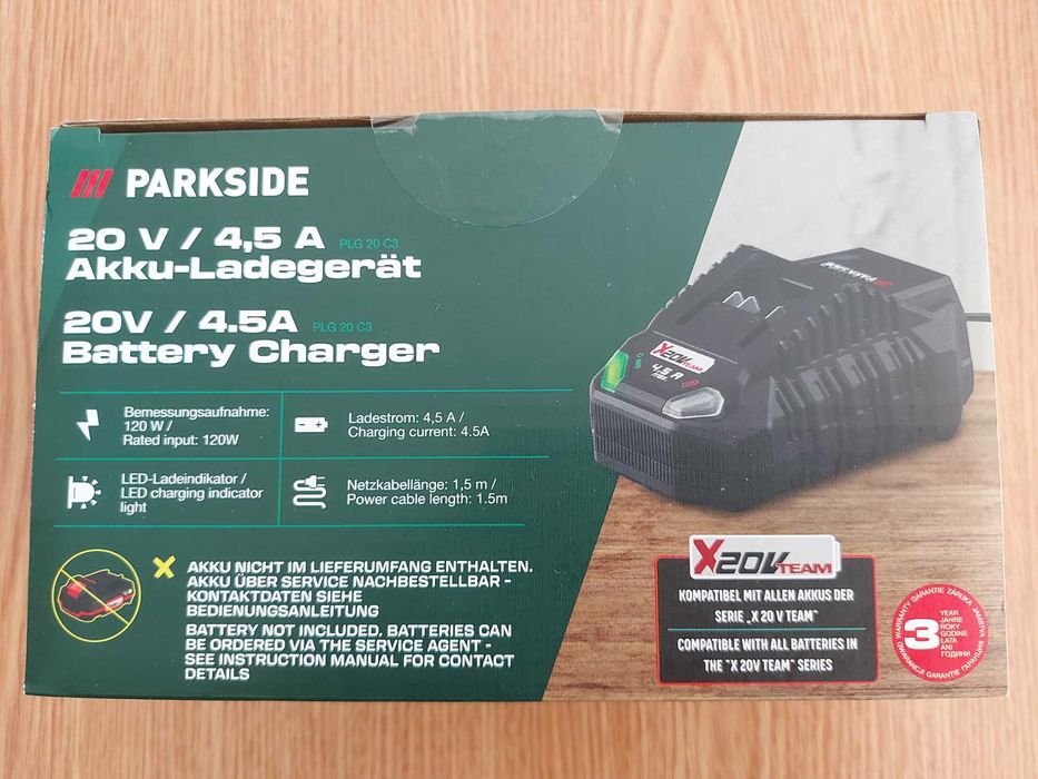 Incărcător acumulatori PARKSIDE 20V,  4,5 A, 120 W