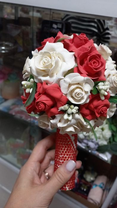 эксклюзивный свадебный букет ручной работы