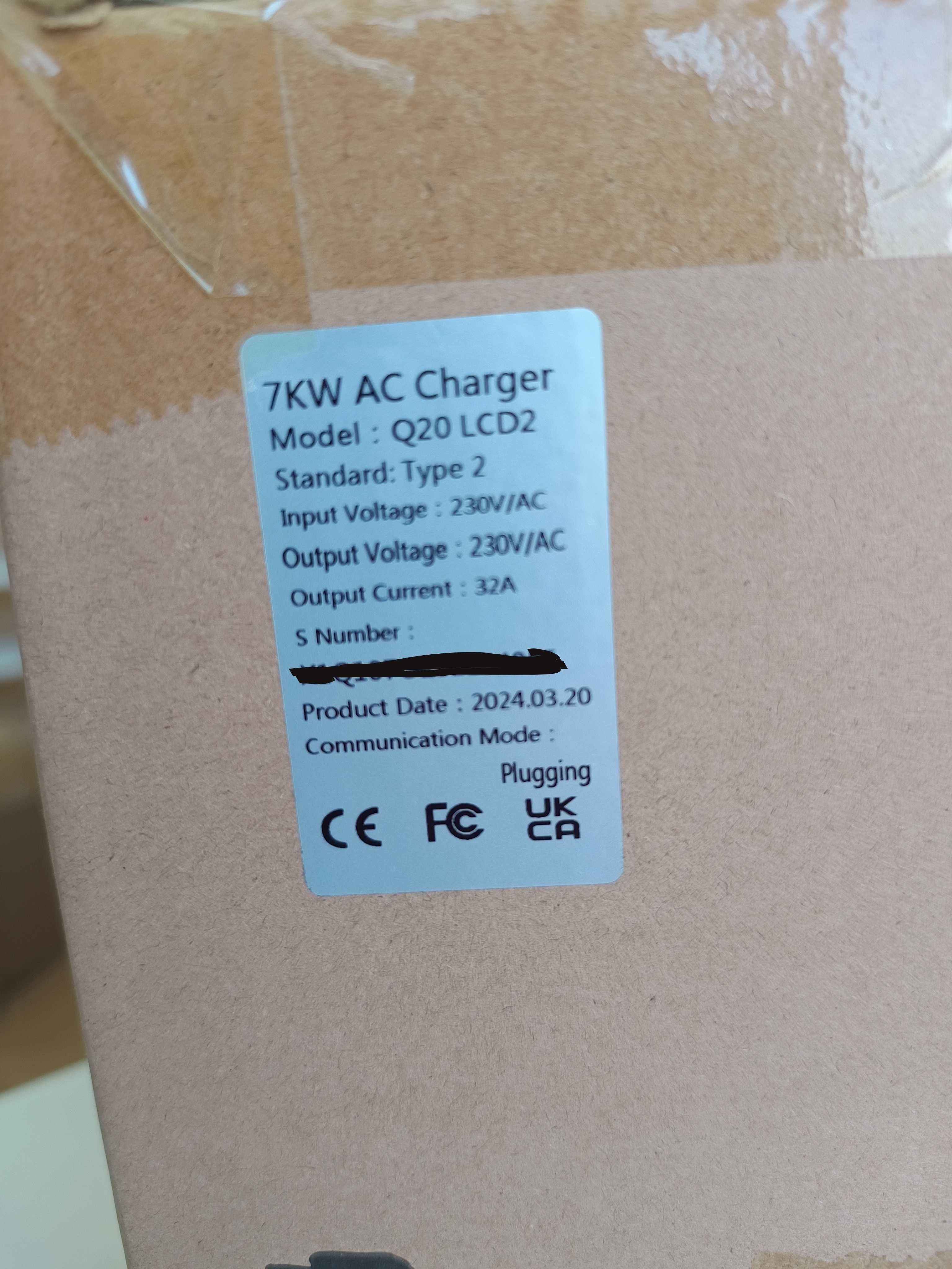 Зарядна Станция за Електромобил, 7 kW, Тип 2, Рег. на Ток и Време, NEW