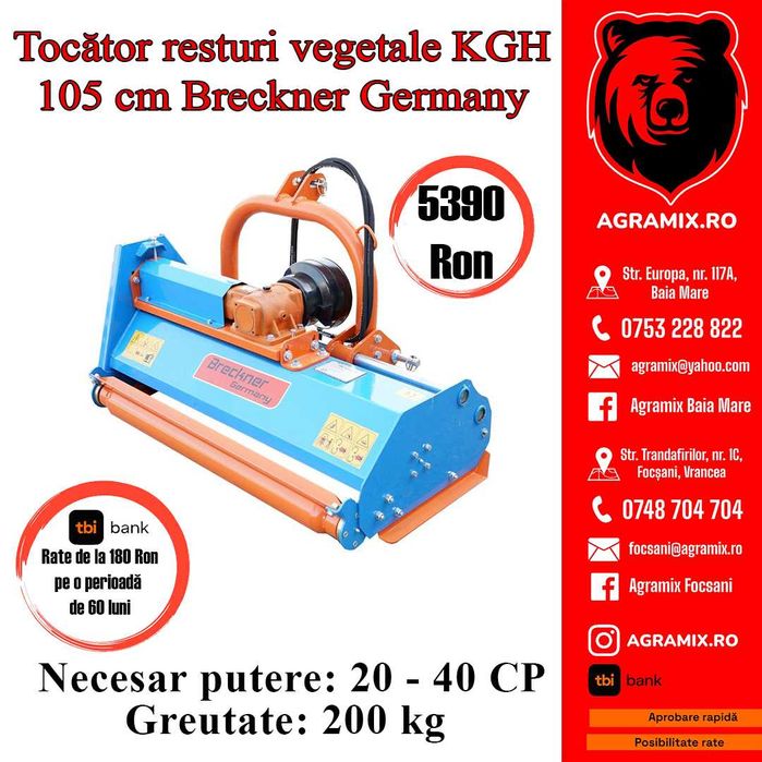 Tocatoare resturi vegetale nou hidraulice KGH 1.05 m utilaj nou