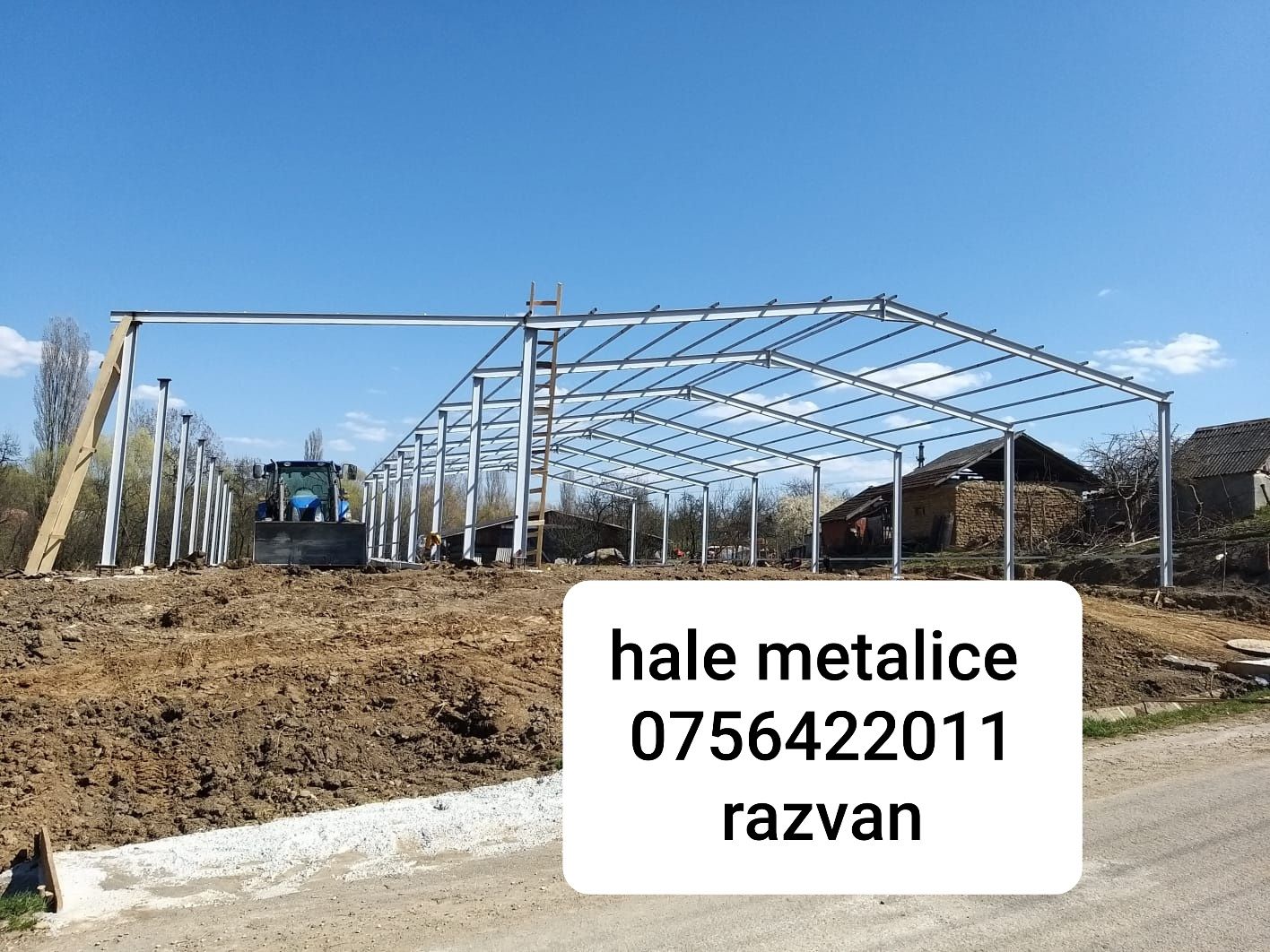 Vand hală metalica 17m×35m×4m structura completă