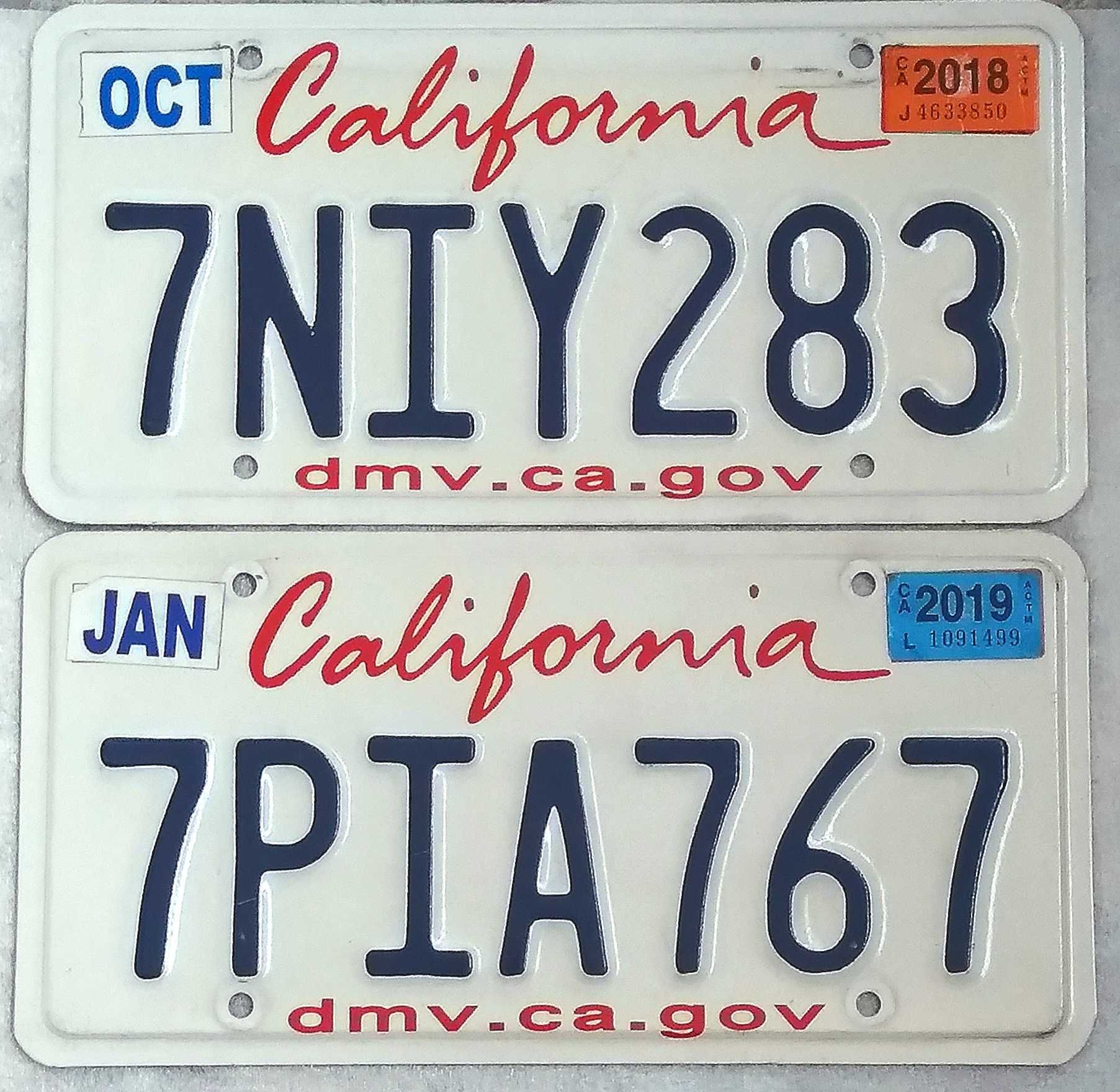 Tăblițe auto originale California USA