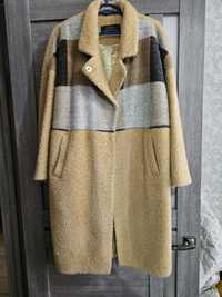 Пальто альпака комбинированный женский