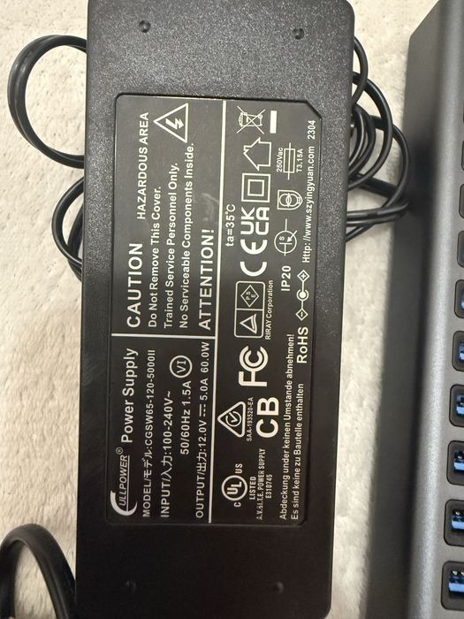 Hub USB i-Tech cu 13 porturi + alimentare originală