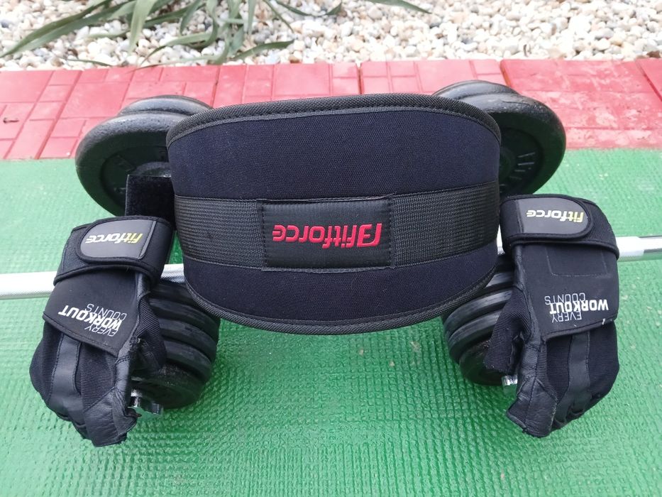 Gantere fitness , bara haltere , brâu si manusi