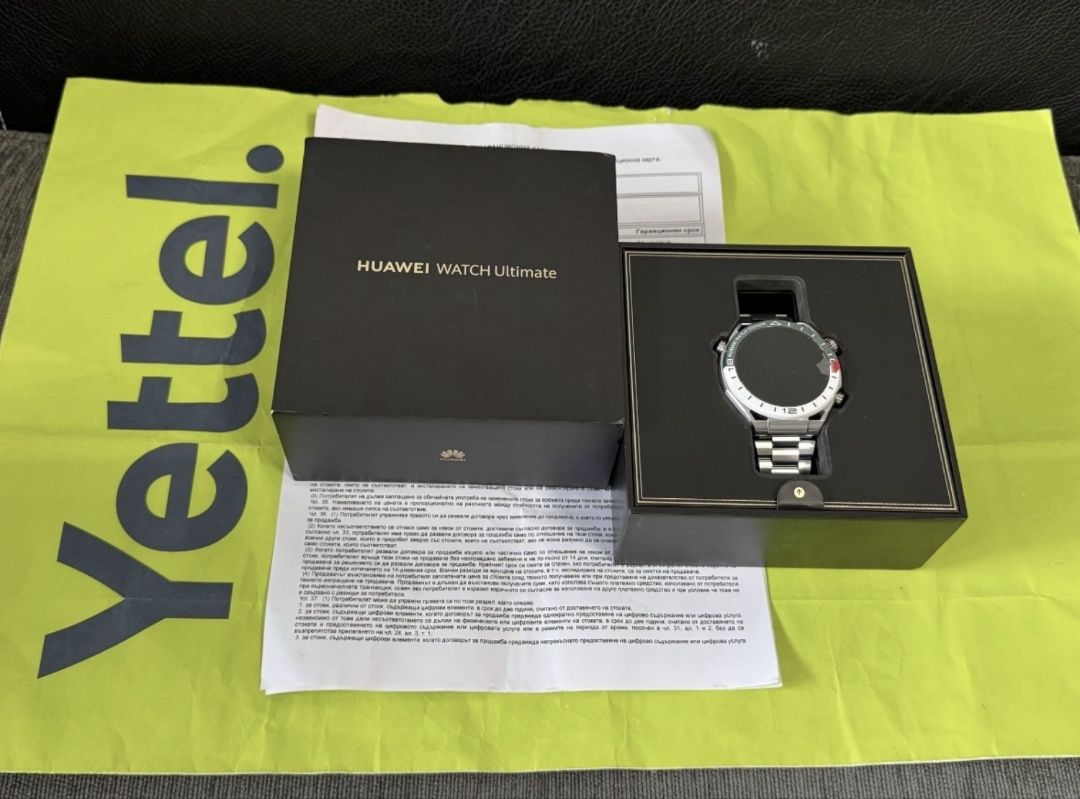 *** КАТО НОВ 48mm Huawei Watch Ultimate Гаранция Yettel 2027 Green