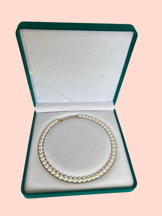 Colier de perle cu inchizatoare argint 925 - Nou, in cutie velur cadou