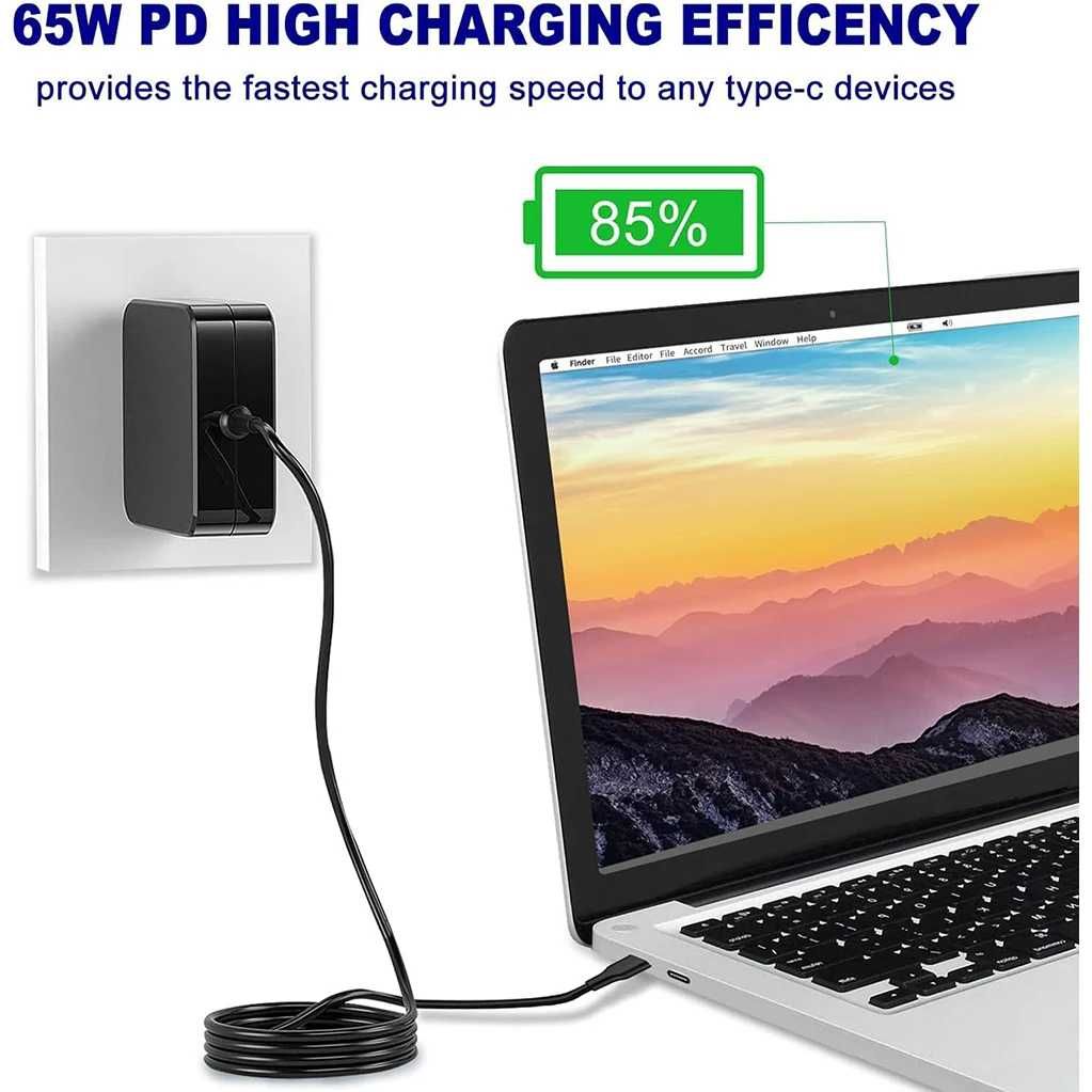 Зарядник type c на ноутбук, на телефон.   универсал 65w ORGINAL 101%