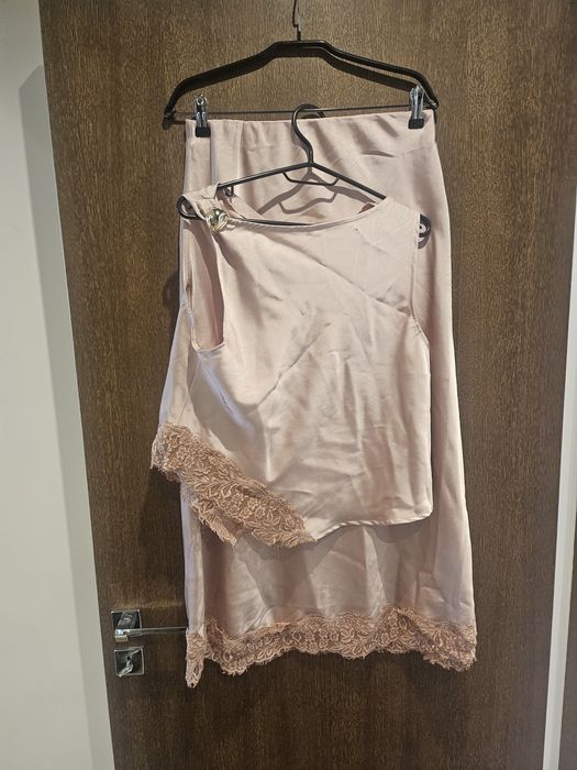 розов комплект сатен