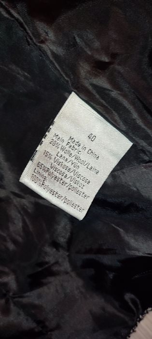 Sacou negru gri, cu guler din blăniță detasabil, M