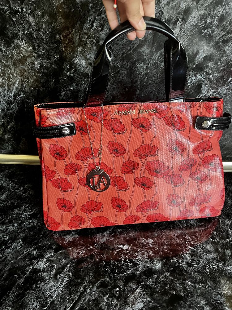 Armani Jeans Red Poppy дамска чанта