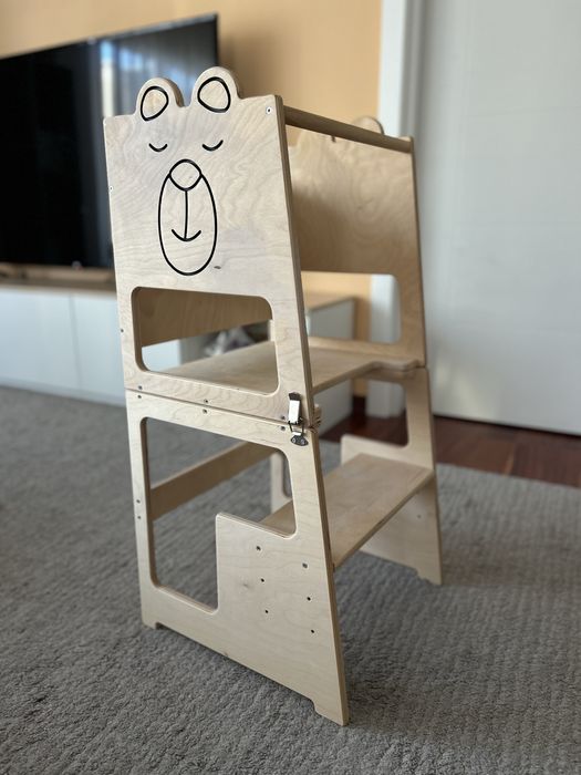 Дървена обучителна кула 2 в 1 Монтесори