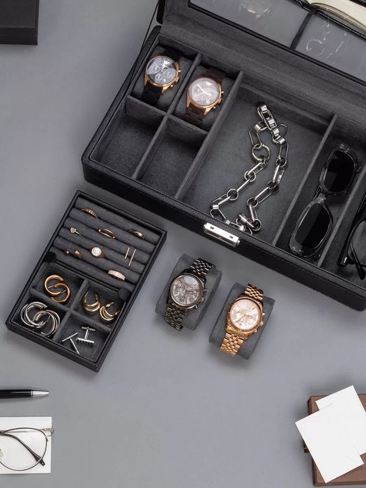 Шкатулка для часов украшений большая с замком