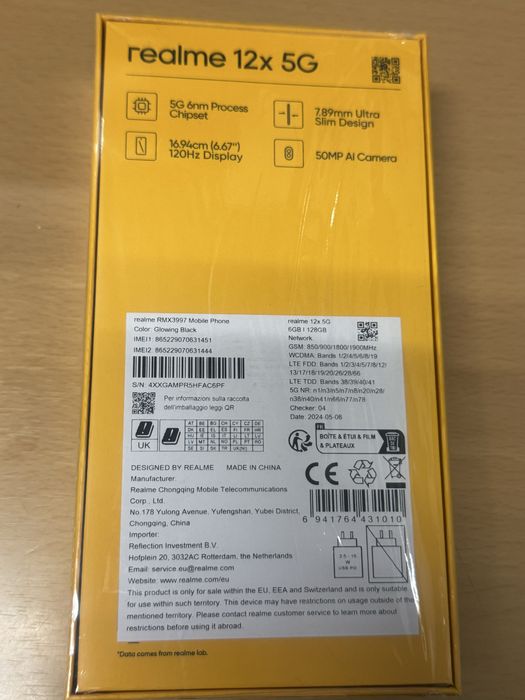 НОВ Realme 12x 5G  6ram/128gb с гаранция