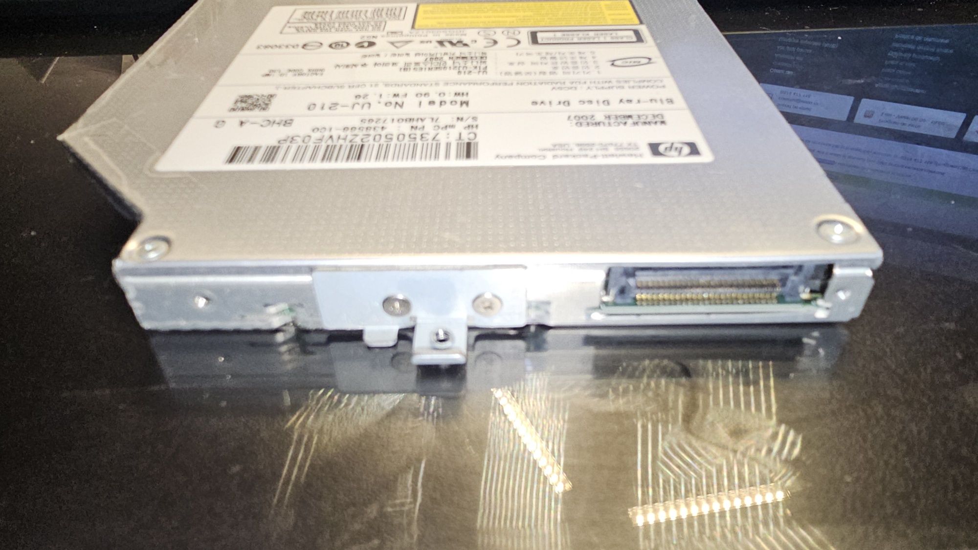 Blu Ray dvd writer Laptop.