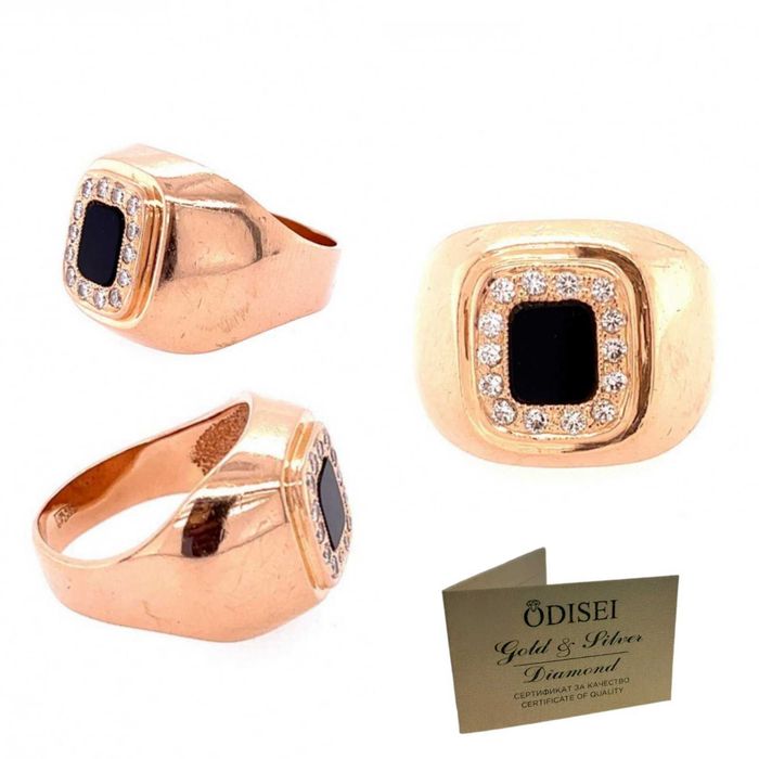 Златни пръстени с диаманти и скъпоценни камъни