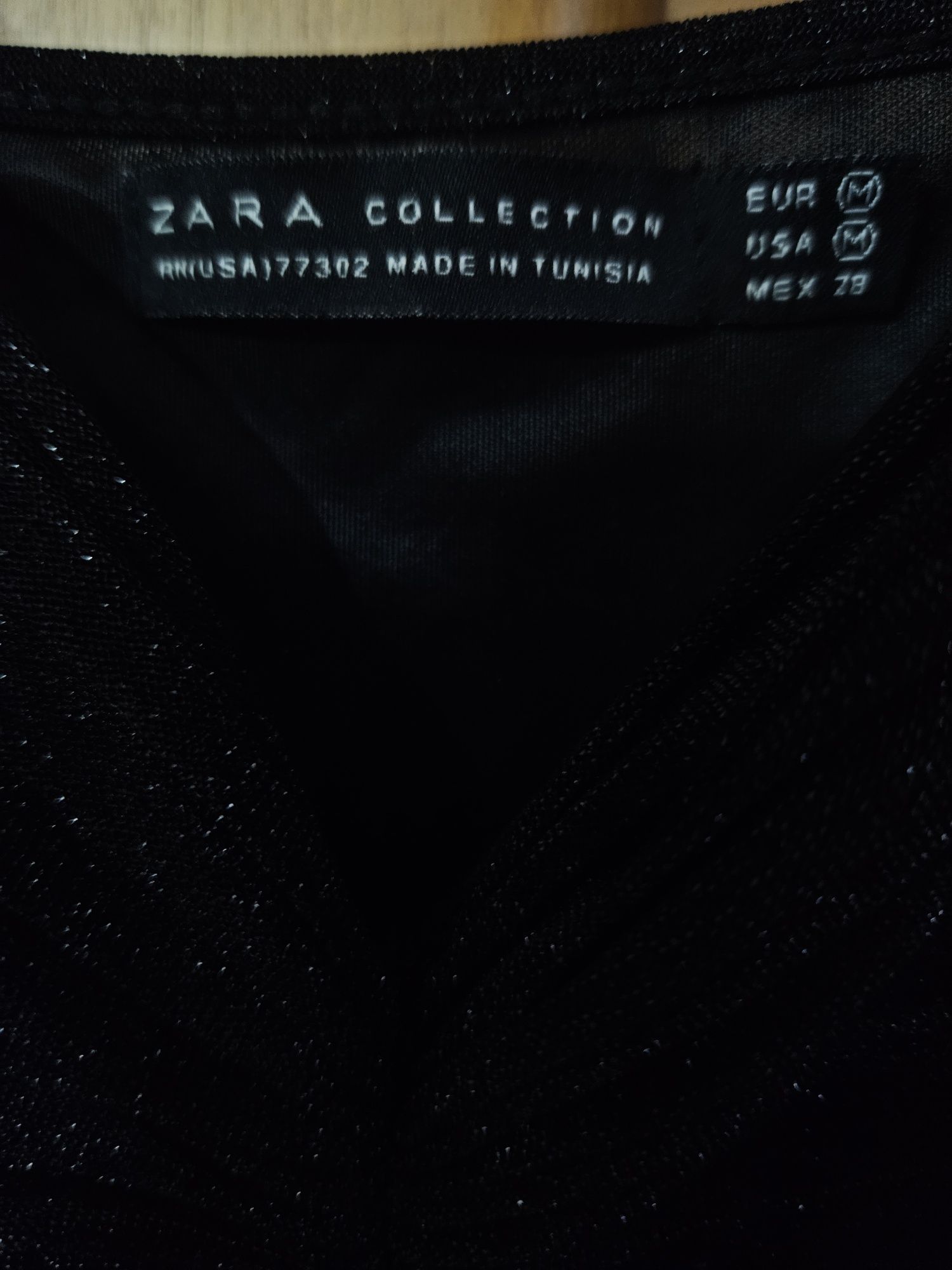 Платье черное Zara  размер М, переливается одевали только один раз