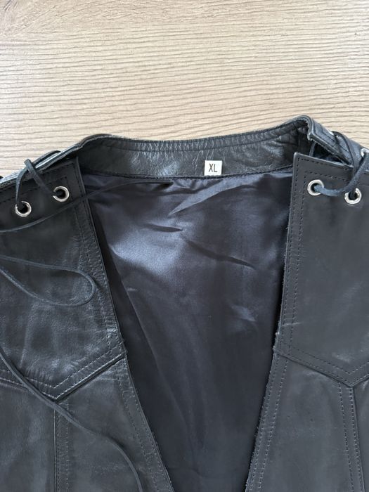 Vesta Piele Naturala Model Deosebit Negru Barbati | Marime XL