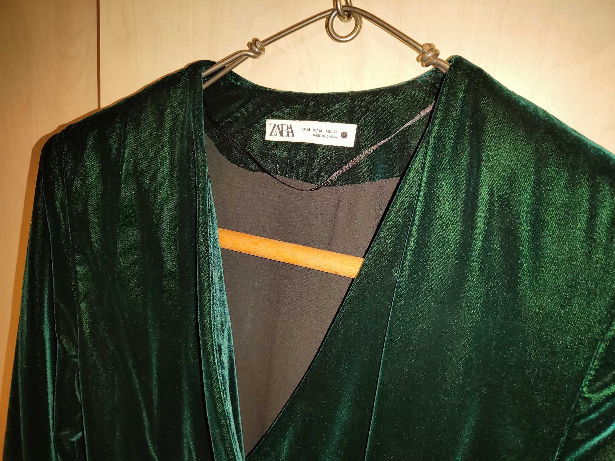 Sacou Catifea Verde Zara (material de calitate, ca NOU)