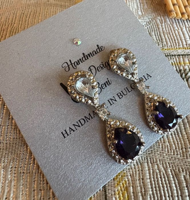 Сребърни обеци Сваровски