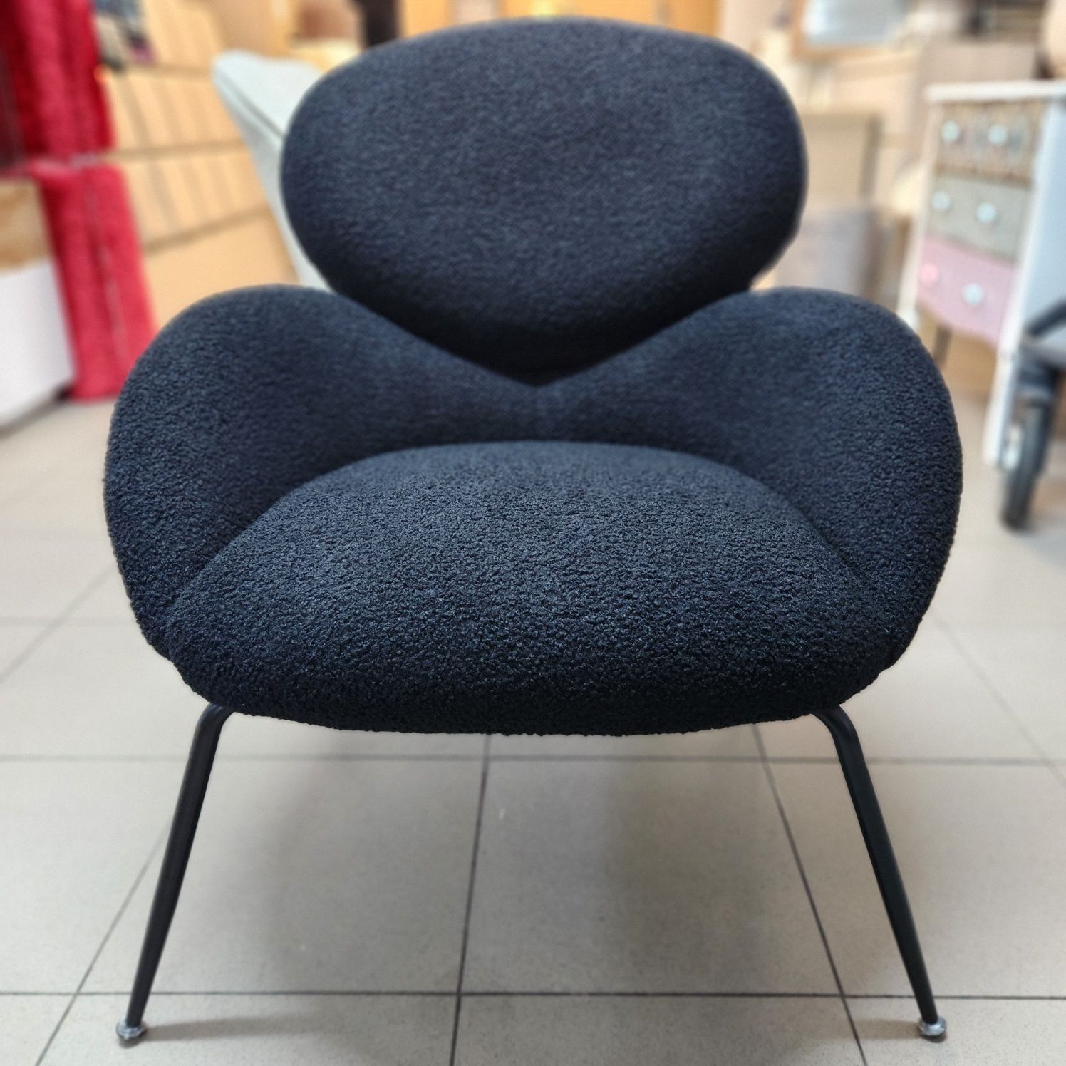 NOU Fotoliu modern teddy negru