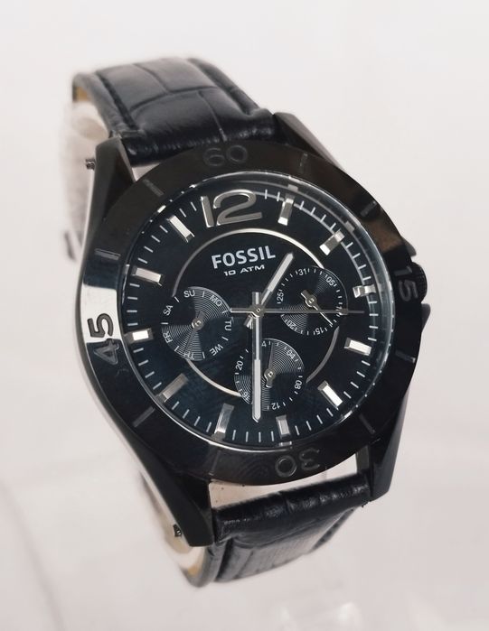 Ceas bărbătesc Fossil CE1003 ceramic, cu quartz si curea din piele.