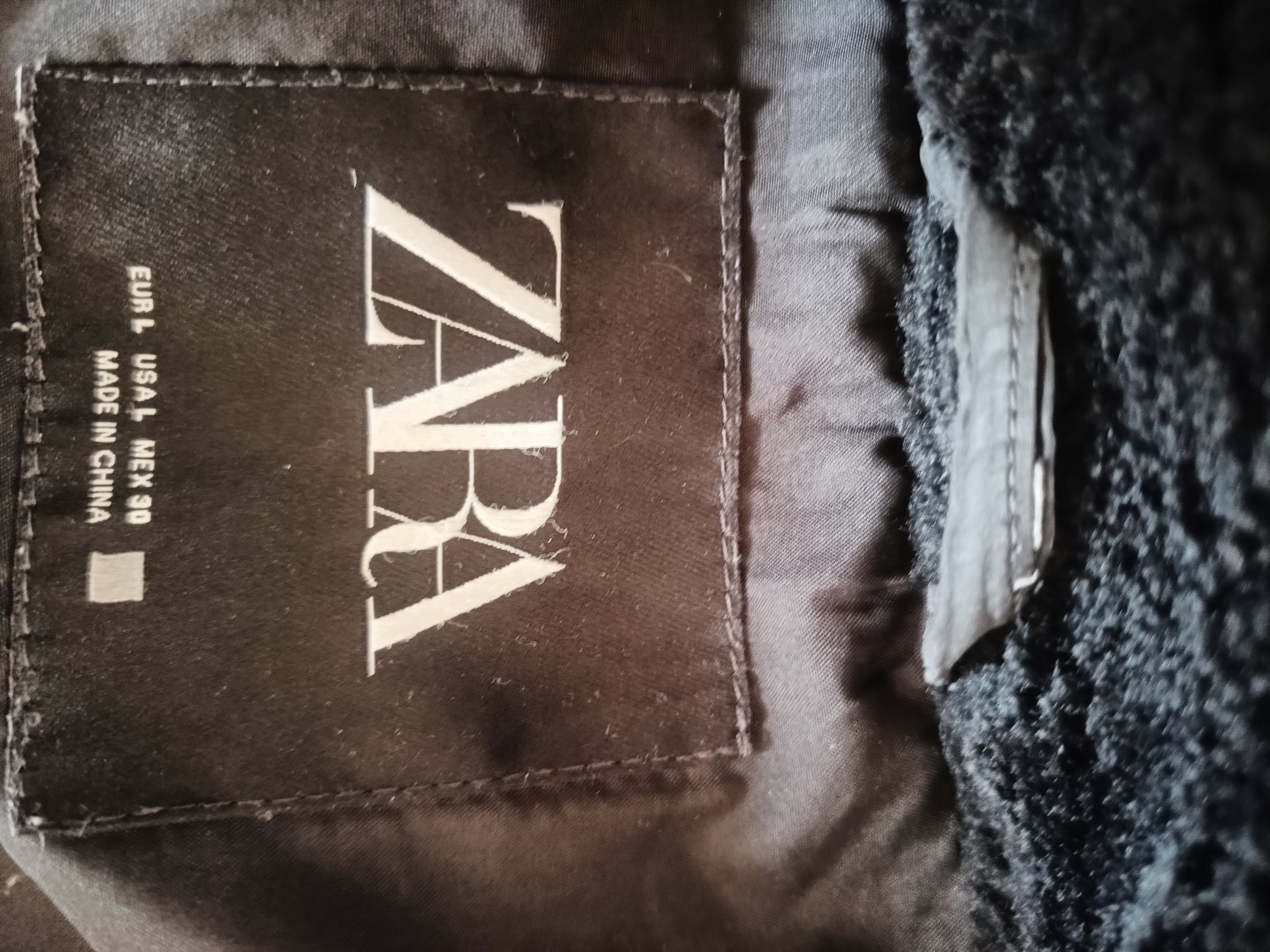 Яке, пух, черно, L, ZARA