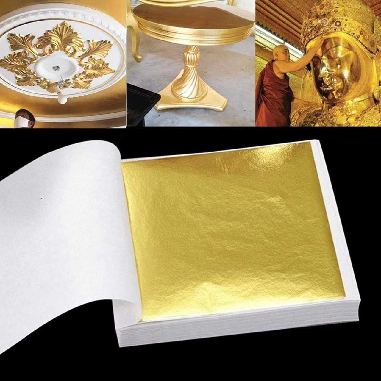 100бр. Златни листа варак - GOLD LEAF, златно фолио за декорация
