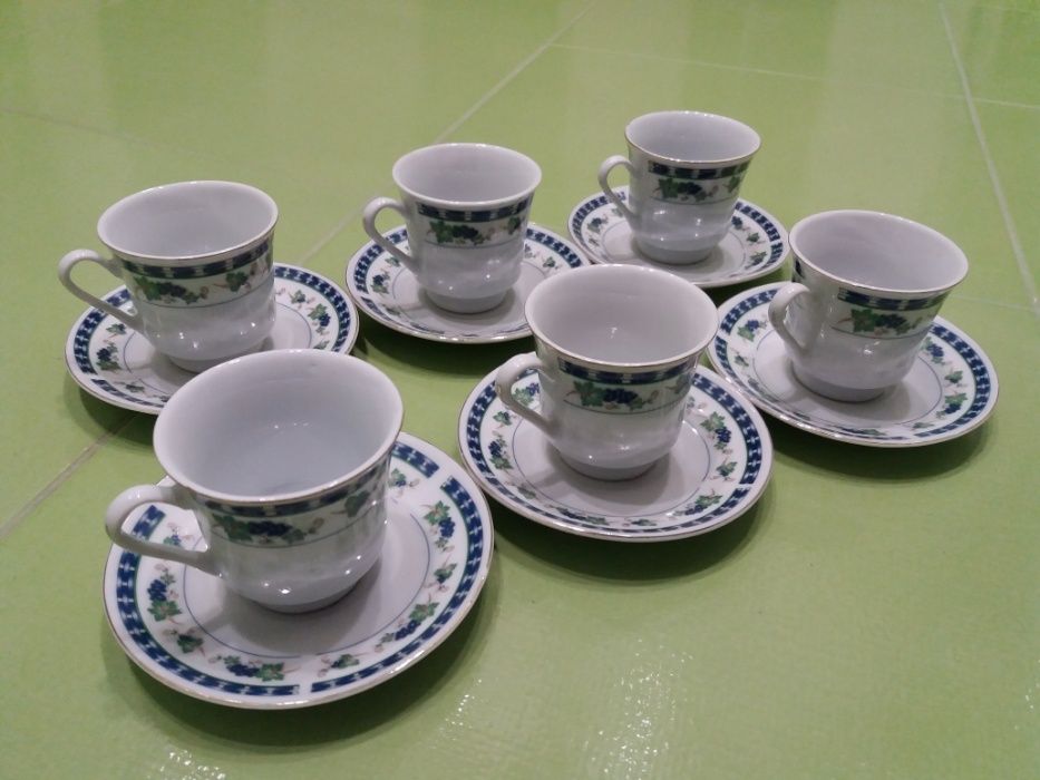 Порцеланов сервиз за кафе Tao Hui -FINE PORCELAIN, 6 бр., Антика 80-те