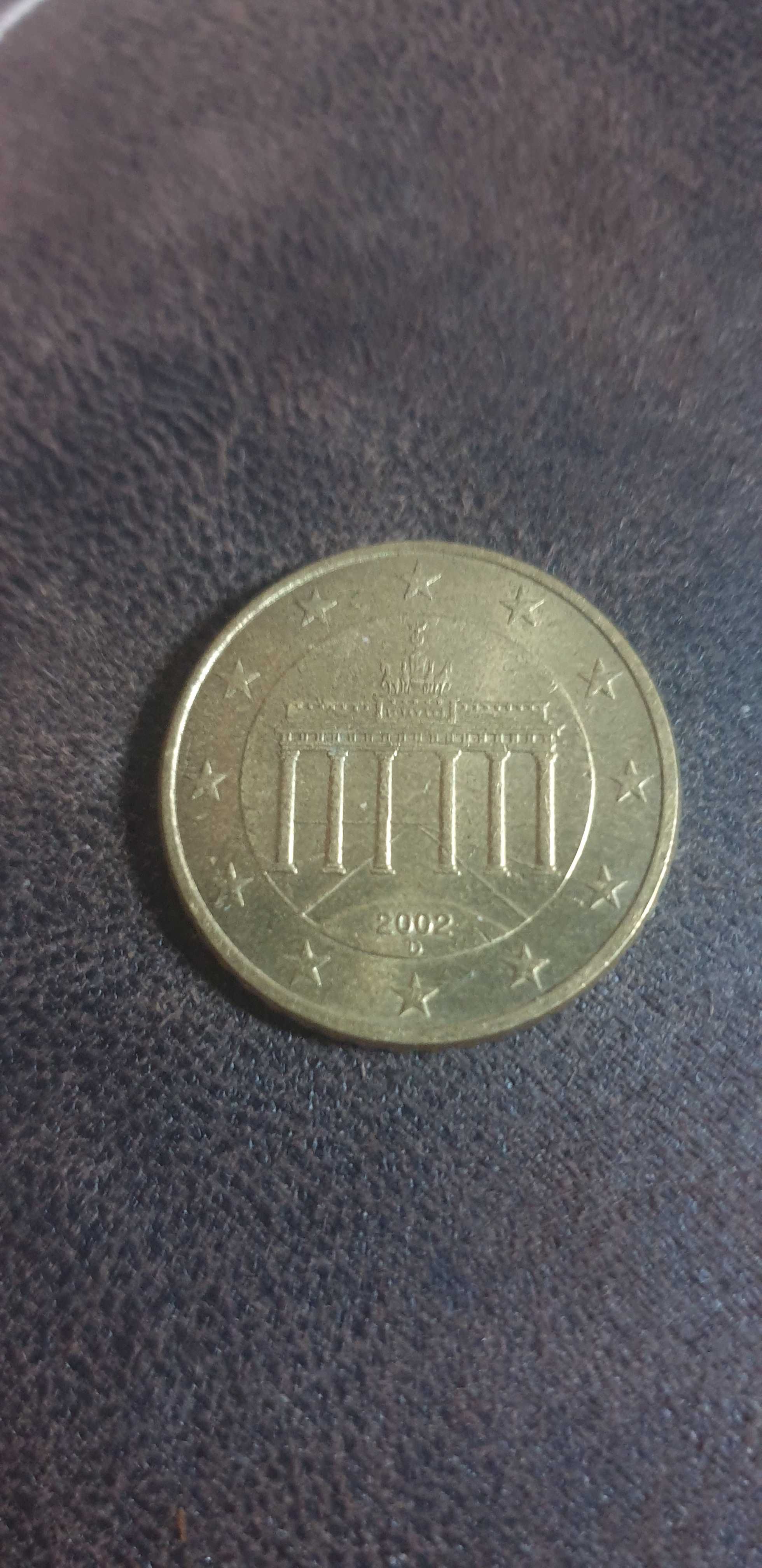 Monedă 50 euro cenți anul 2002