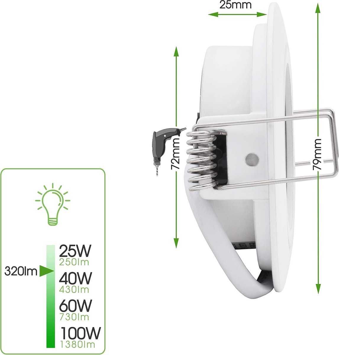 НОВИ! LED лунички за вграждане, 4W, 79мм, 9 бр/к-кт