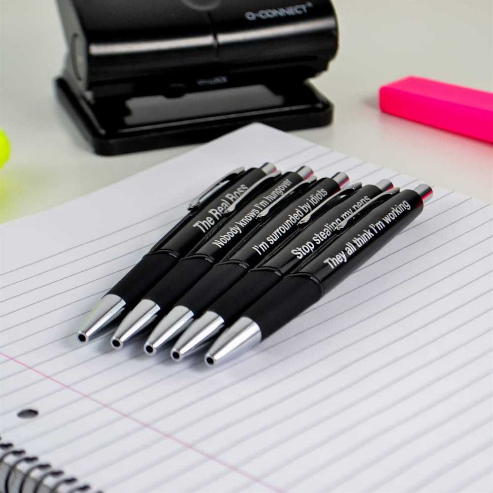Комплект 5 броя химикали с характер - Pens with attitude