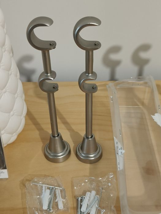 Console duble metalice nichel satinat 25/16 (set 2 buc) - 3 seturi
