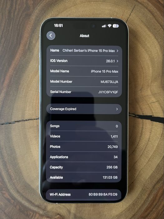 Iphone 15 Pro Max 256GB eSim White Titanium