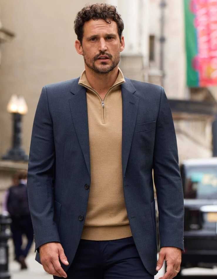 Sacou blazer slim 48 M de lux Savile Row NOU lana super 130's