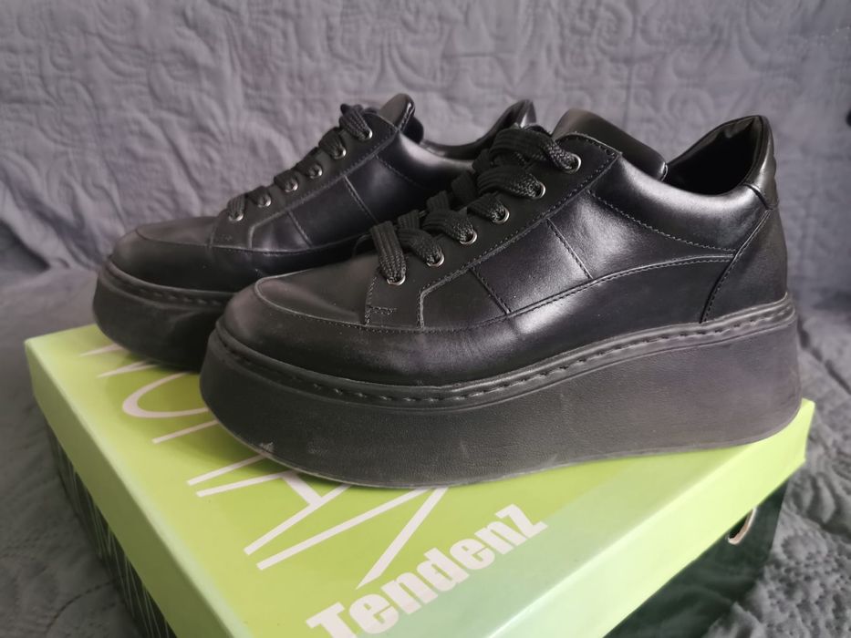 Дамски черни ежедневни обувки с платформа CIABOO, номер 36