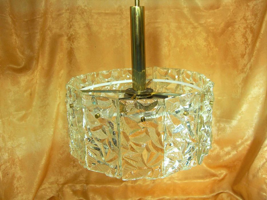 Lustra Art Deco Mid Century Modern, Doria, cristal alama unica vintage