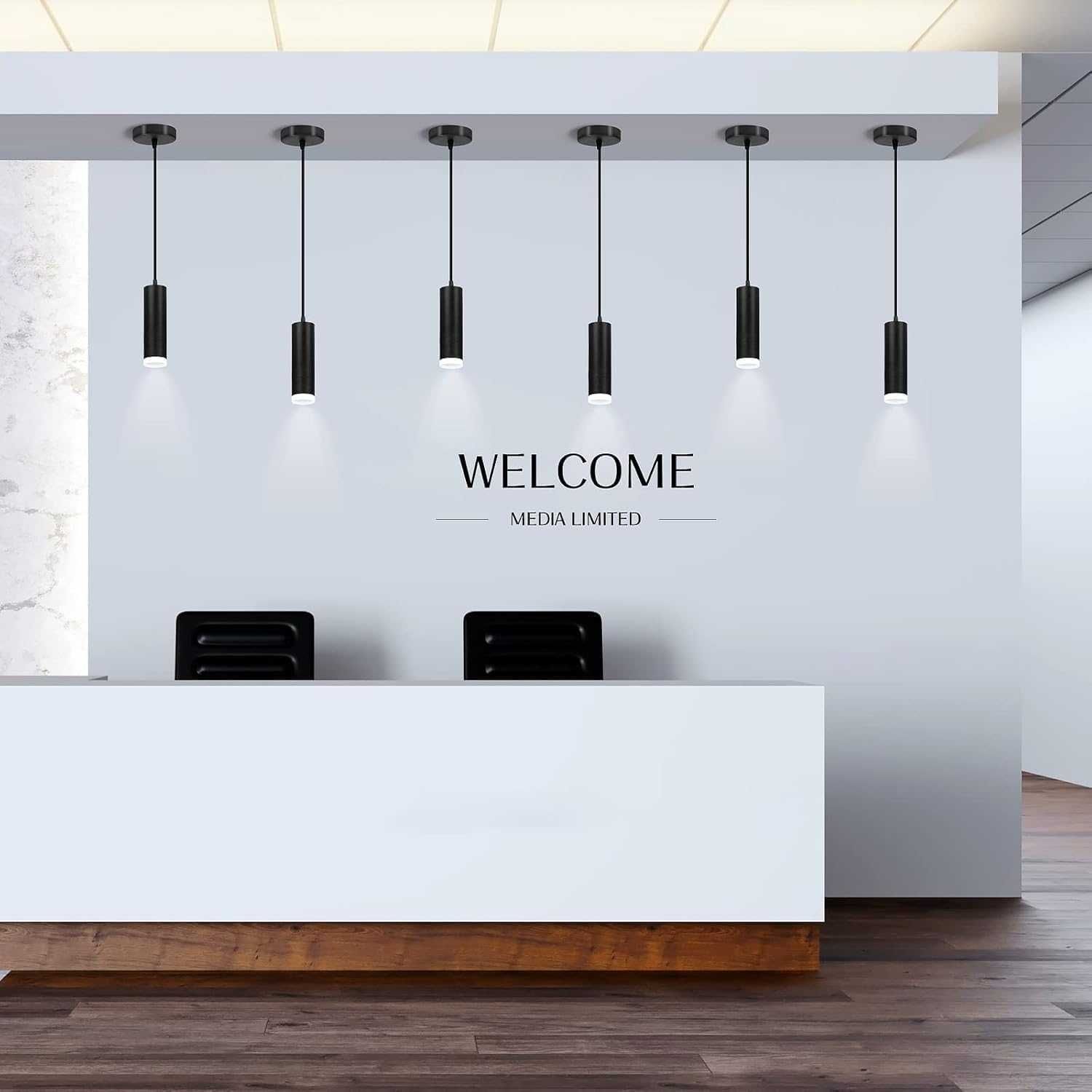 НОВА! Висяща LED лампа, 22 см, черна, модерна
