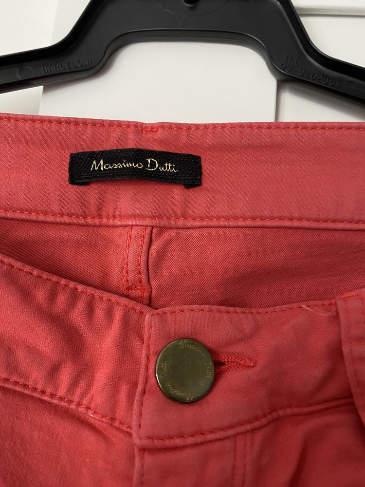 Pantaloni slim Massino Dutti stare perfecta, mărime S, culoare Coral