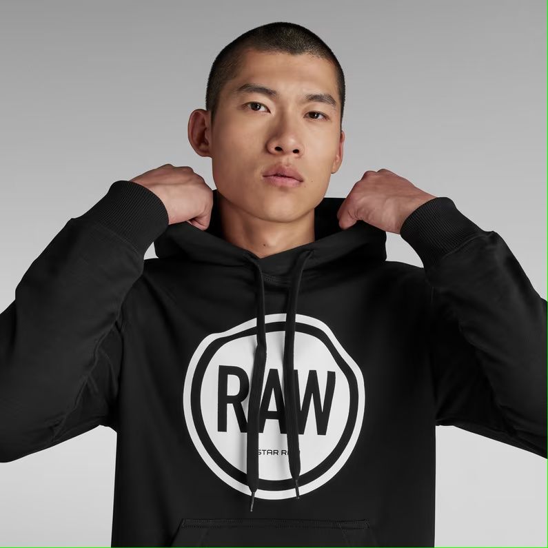 Оригинален суичър G-Star Raw Graphic S нов мъжки черен худи блуза