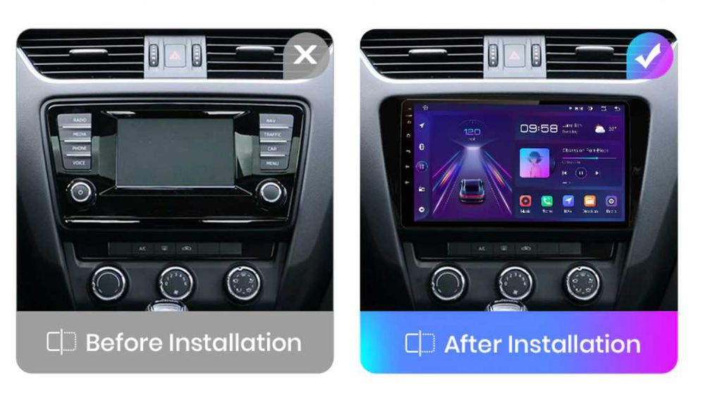 Navigatie Android Skoda Octavia 3 Carplay Android Auto + Camera